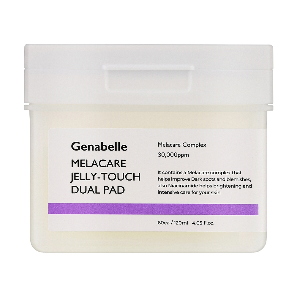 Двосторонні пади для вирівнювання тонку шкіри обличчя Genabelle Melacare Jelly Touch Dual Pad, 60 шт