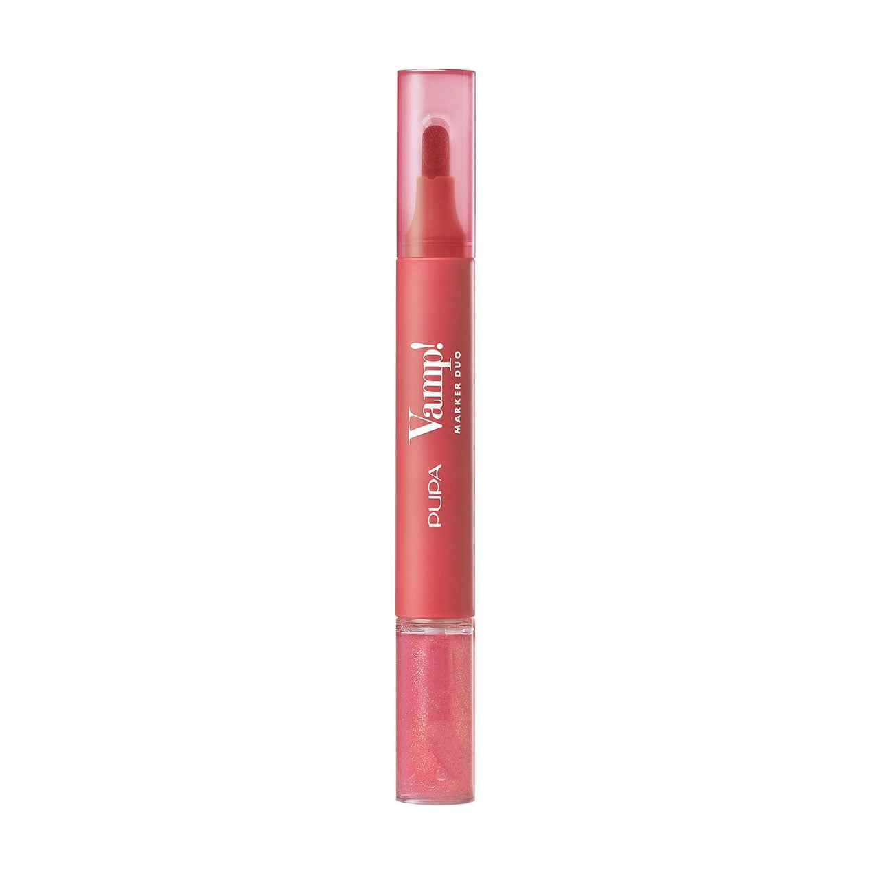 Двосторонній блиск-олія для губ 2 в 1 Pupa Vamp! Marker Duo 004 Spicy Raspberry, 1.4 мл