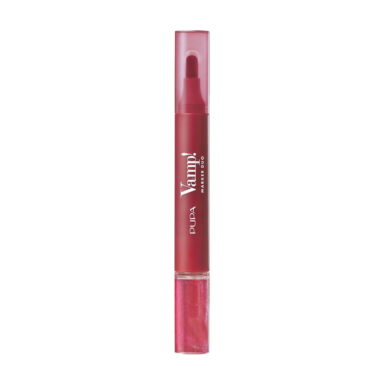 Двосторонній блиск-олія для губ 2 в 1 Pupa Vamp! Marker Duo 005 Cherry Granita, 1.4 мл