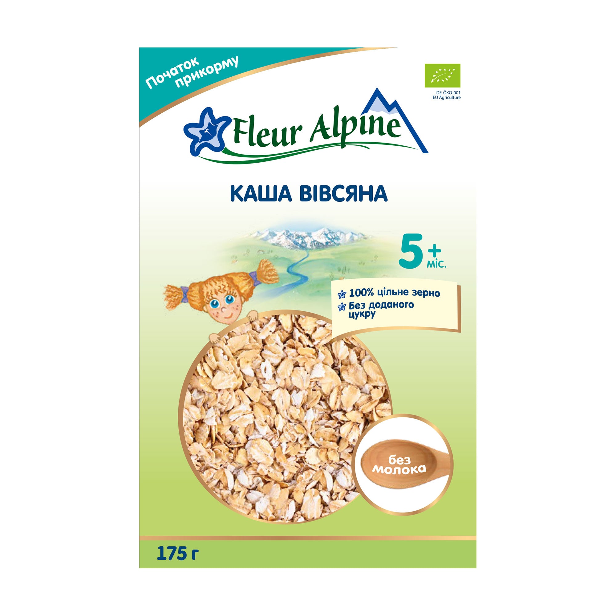 Дитяча безмолочна каша Fleur Alpine Вівсяна, від 5 місяців, 175 г