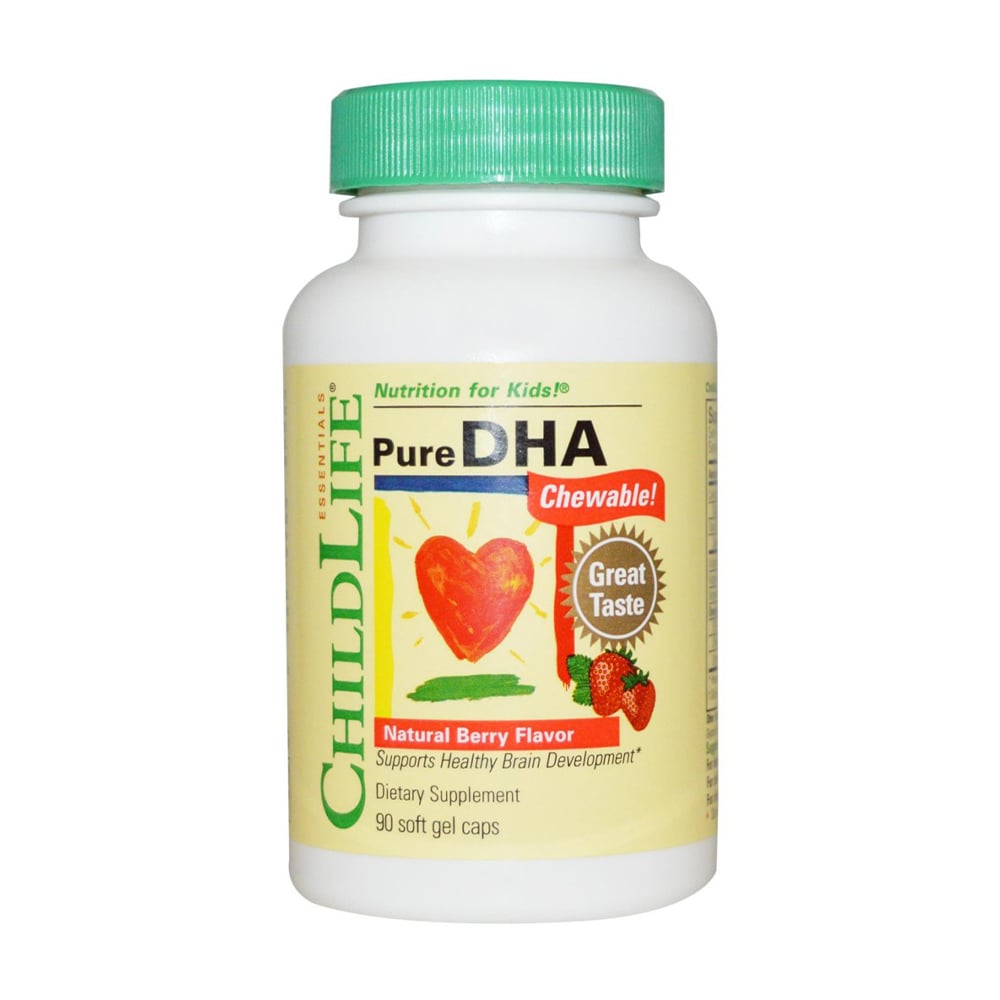 Дитяча докозагексаєнова кислота ChildLife Pure DHA Chewable зі смаком ягід, 90 гелевих капсул