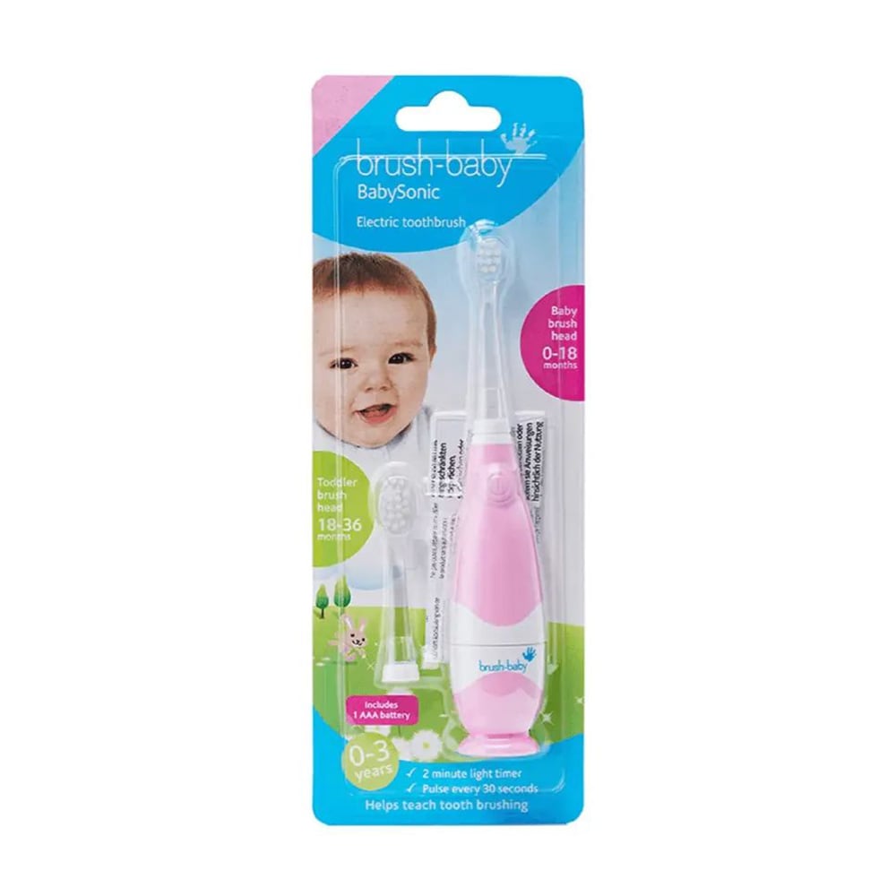 Дитяча електрична зубна щітка Brush-Baby BabySonic Electric Toothbrush від народження до 3 років, рожева, 1 шт