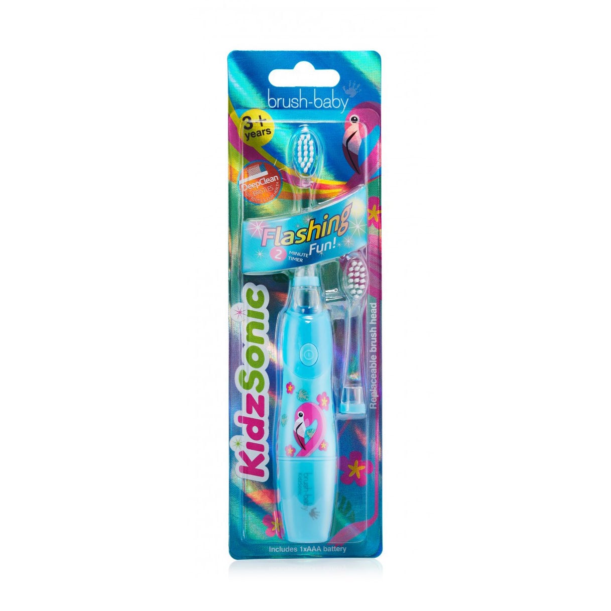 Дитяча електрична зубна щітка Brush-Baby KidzSonic Flamingo від 3 років, 1 шт