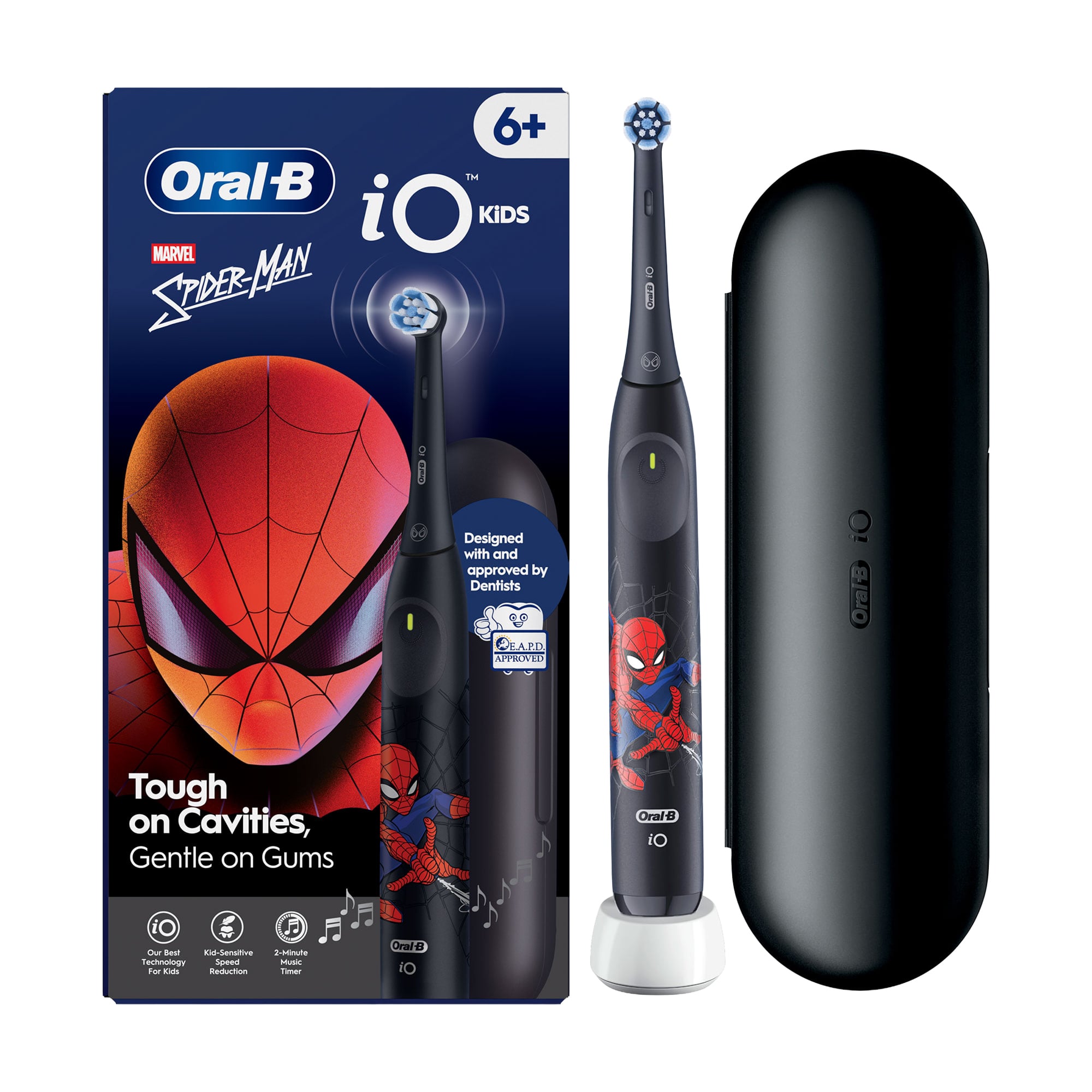 Дитяча електрична зубна щітка Oral-B iO Kids Marvel Людина-Павук, з футляром, від 6 років