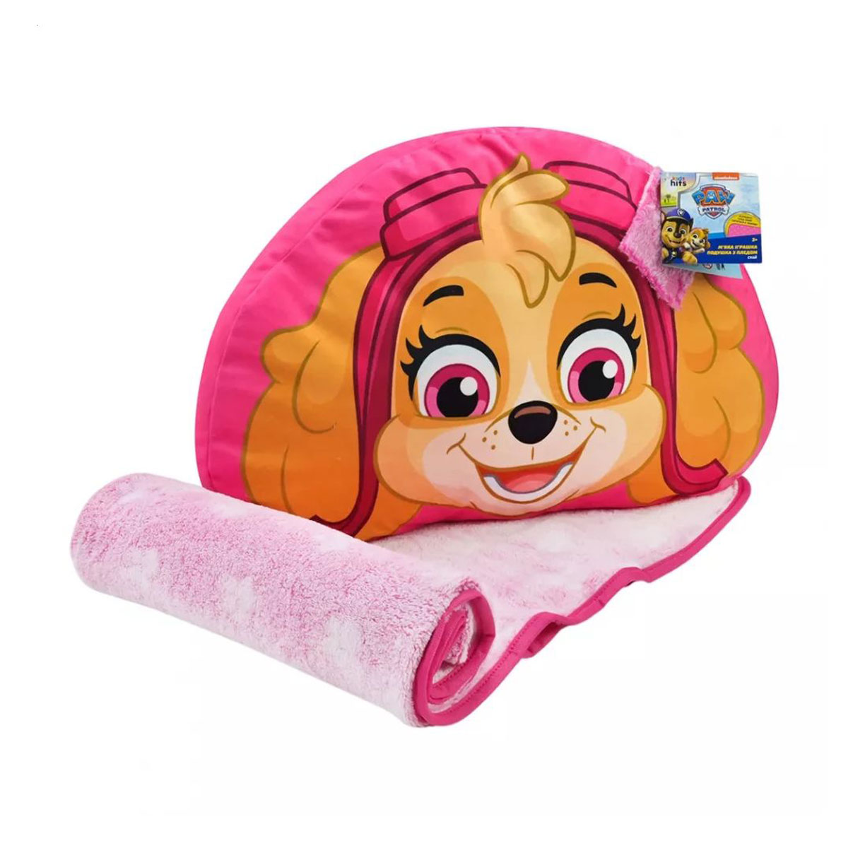 Дитяча іграшка-подушка з пледом Kids Hits Paw Patrol рожева, від 3 років (KH70/002L)