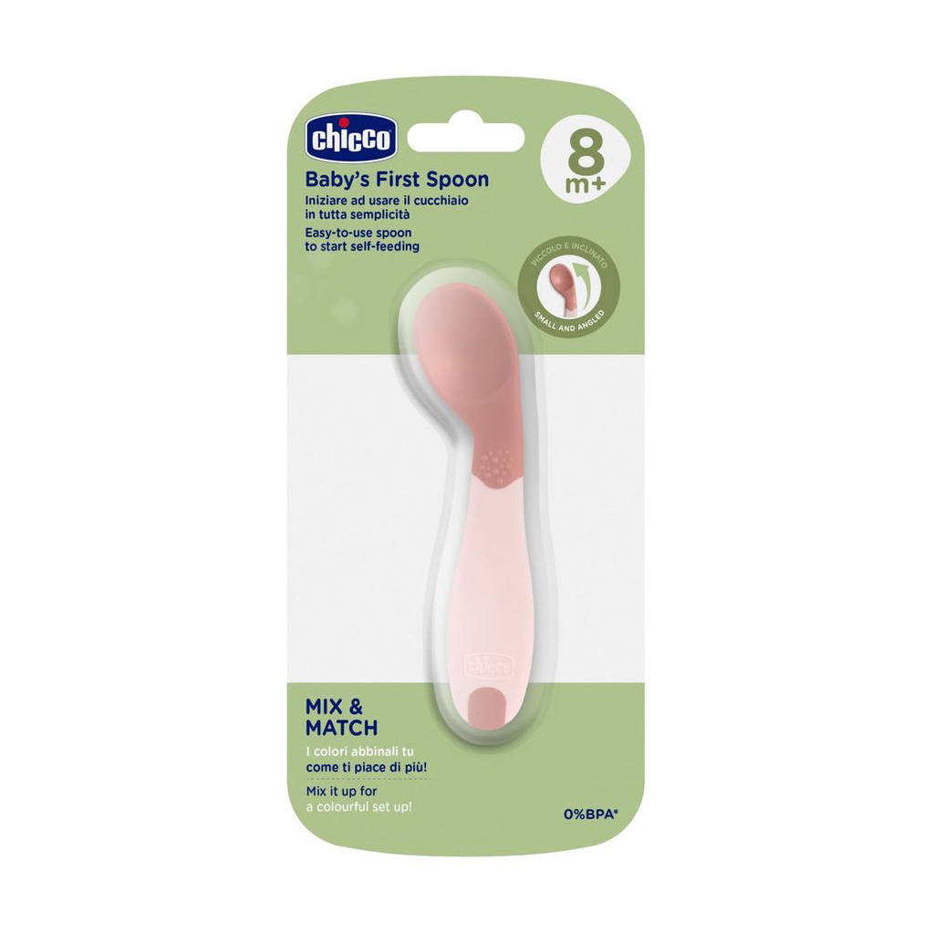 Дитяча ложка для годування Chicco Baby's First Spoon від 8 місяців, рожева (16100.15)