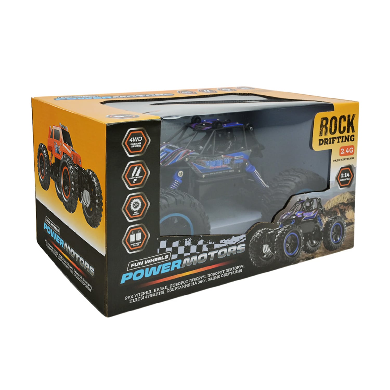 Дитяча машинка Powermotors Rock Drifting 1:24, на радіокеруванні, синя, від 6 років (PM3402)