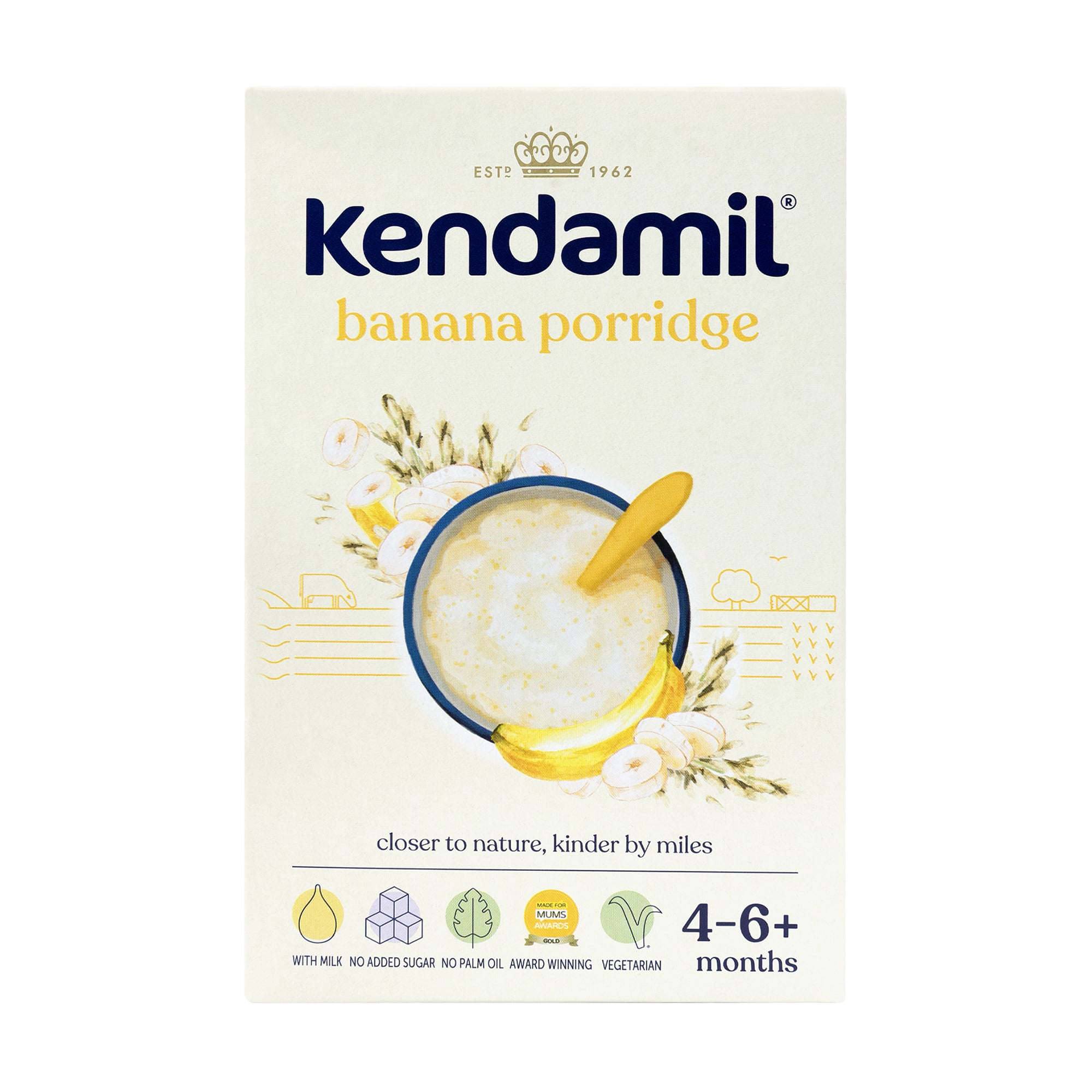 Дитяча молочна каша Kendamil з бананом, від 4-6 місяців, 150 г
