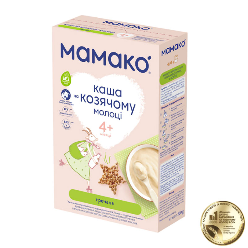 Дитяча молочна каша МАМАКО гречана на козячому молоці, від 4 місяців, 200 г