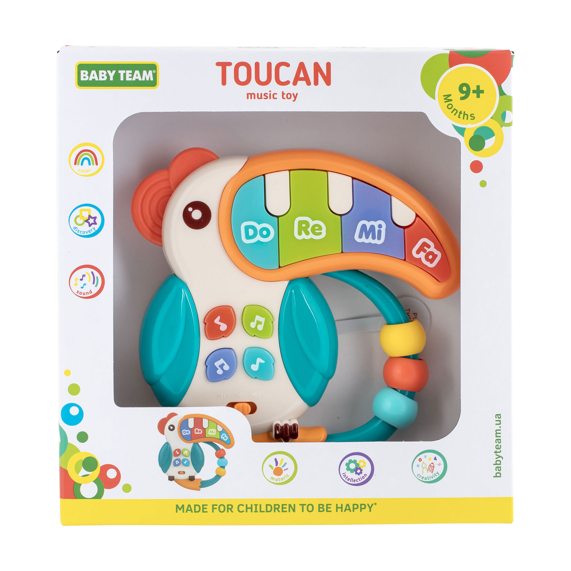 Дитяча музична іграшка Baby Team Тукан, від 9 місяців, 20*19*4.5 см (8646)