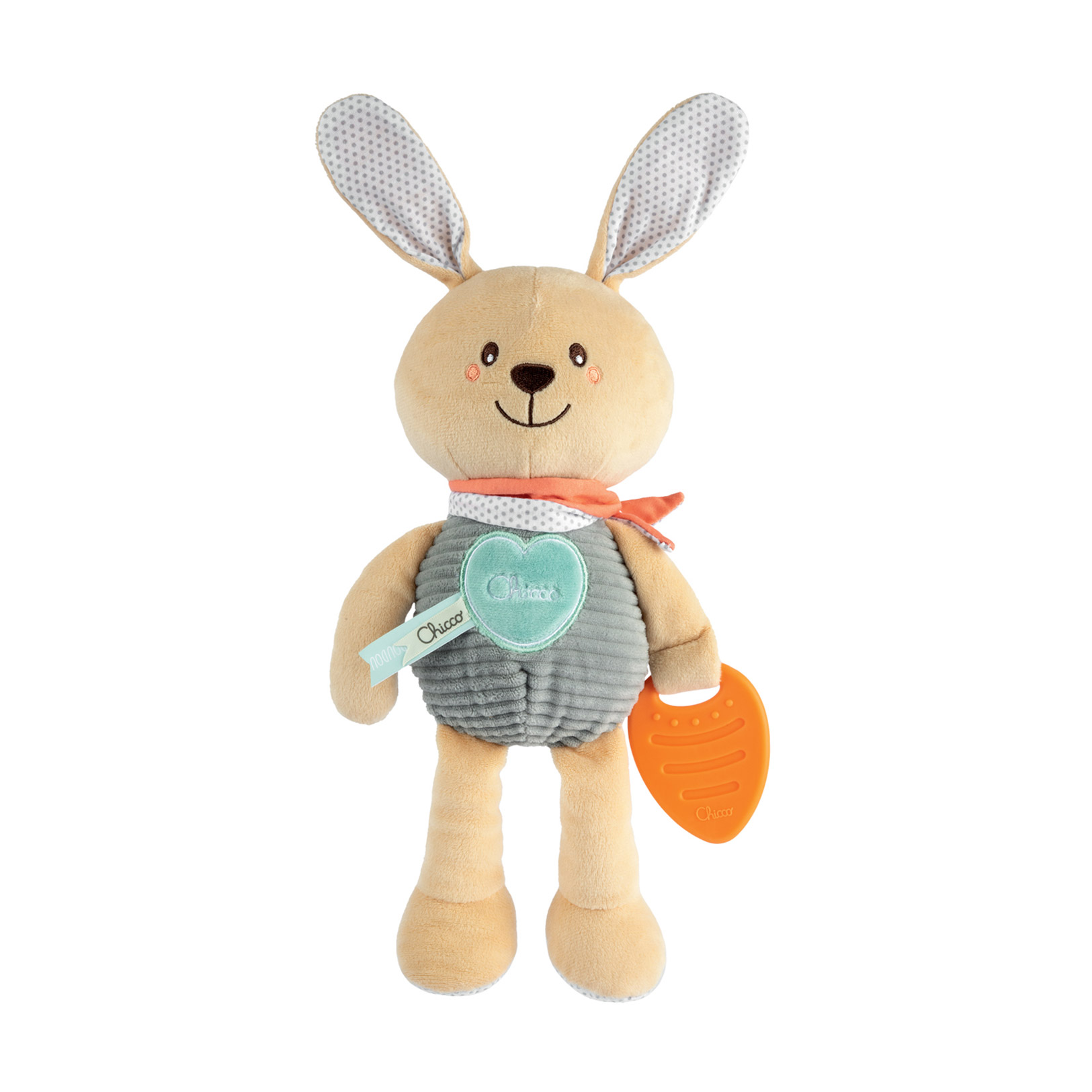 Дитяча м'яка іграшка з прорізувачем Chicco Зайченя DouDou для обіймів, 16*9*30 см, з народження (11467.00)
