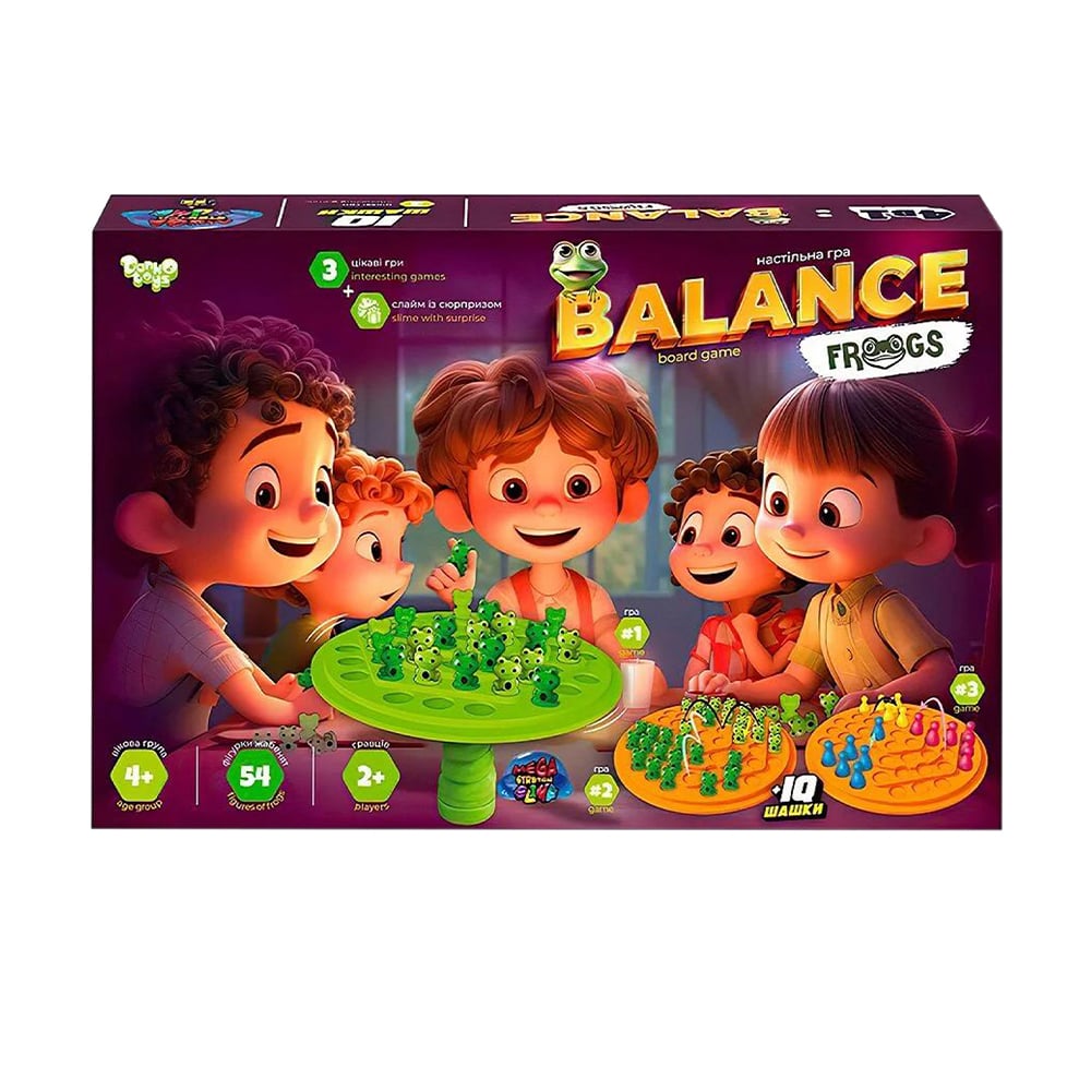 Дитяча настільна гра Danko Toys Balance Frogs велика, від 4 років (BalF-01)