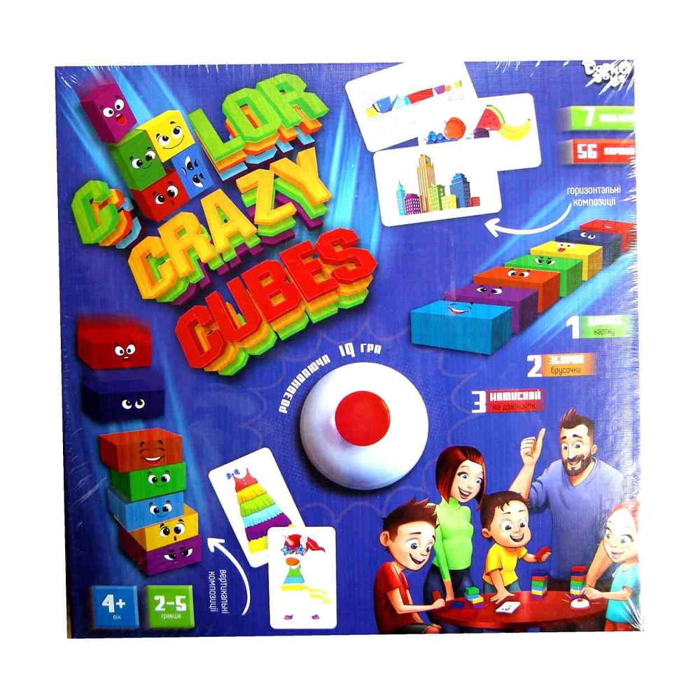 Дитяча настільна гра Danko Toys Color Crazy Cubes, від 4 років (CCC-02-01U)