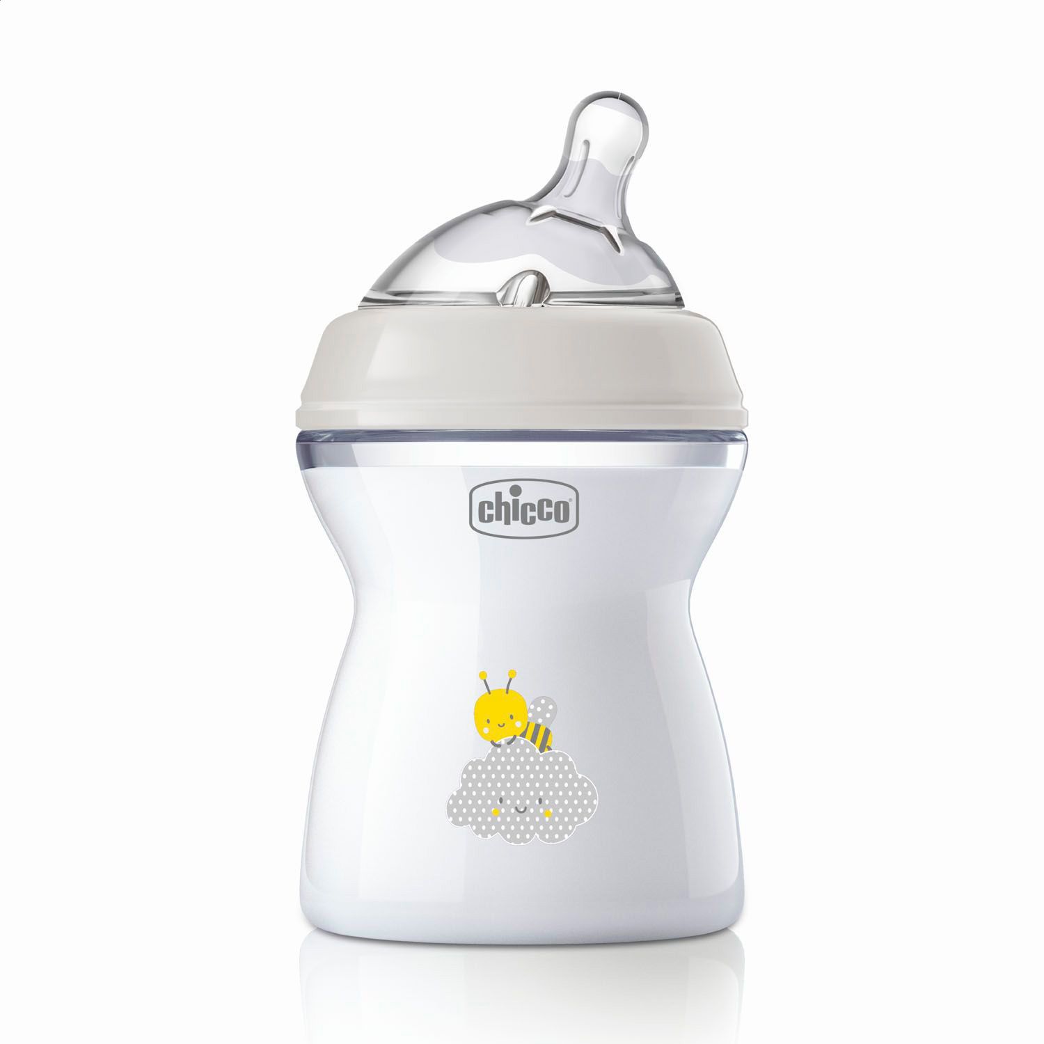 Дитяча пластикова пляшечка для годування Chicco Natural Feeling силіконова соска, середній потік, від 2 місяців, 250 мл (81323.30)