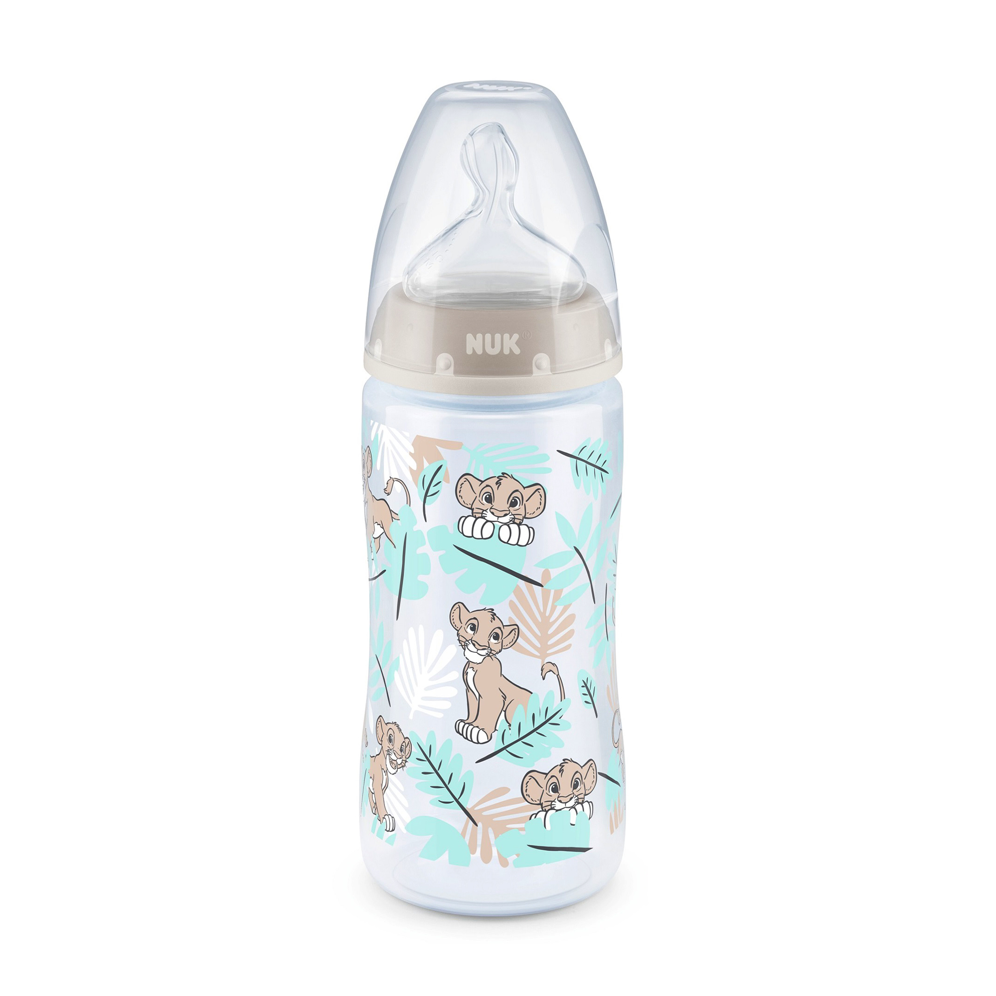 Дитяча пляшечка для годування NUK First Choice Lion King з силіконовою соскою, 300 мл (3952433)
