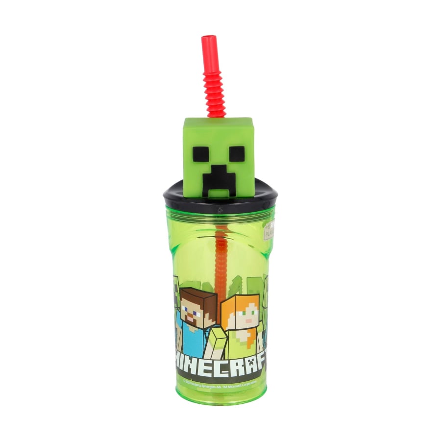 Дитяча склянка для води Stor Minecraft з 3D-фігуркою, від 3 років, 360 мл (40466)