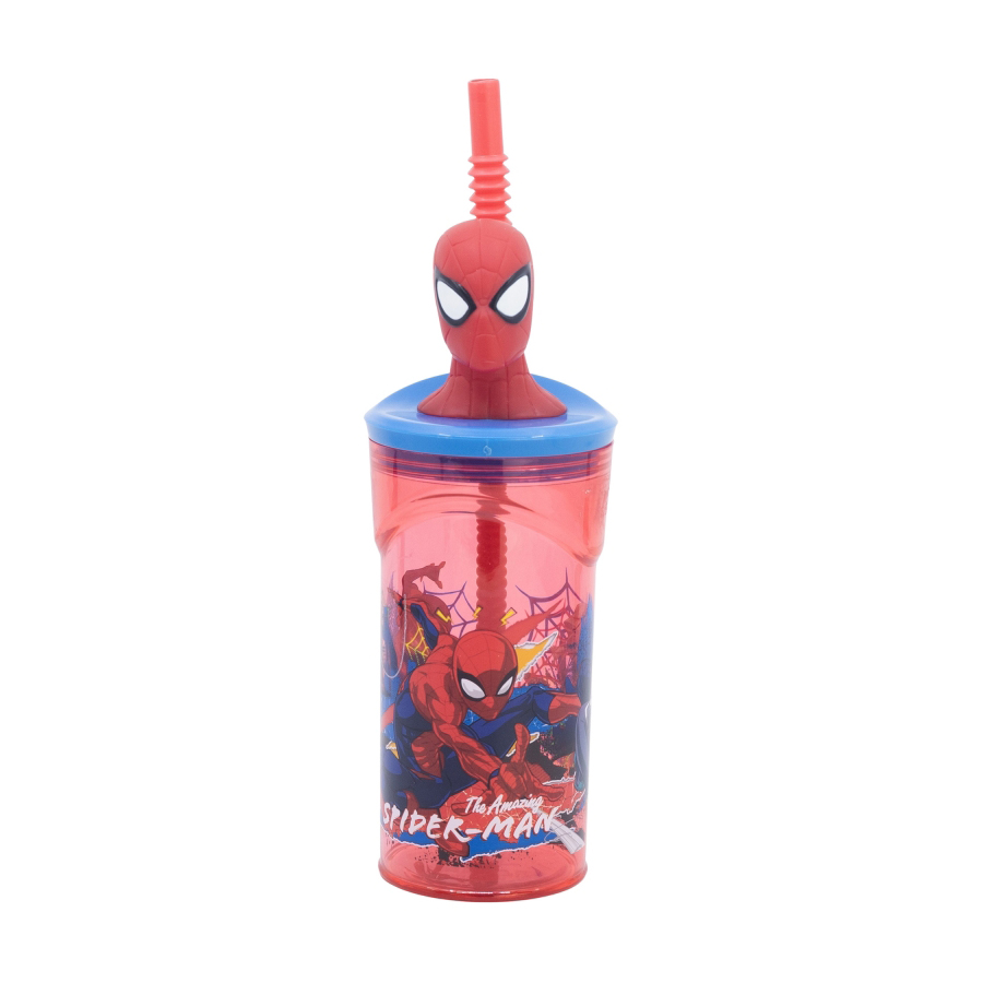 Дитяча склянка для води Stor Spiderman з 3D-фігуркою, від 3 років, 360 мл (83566)