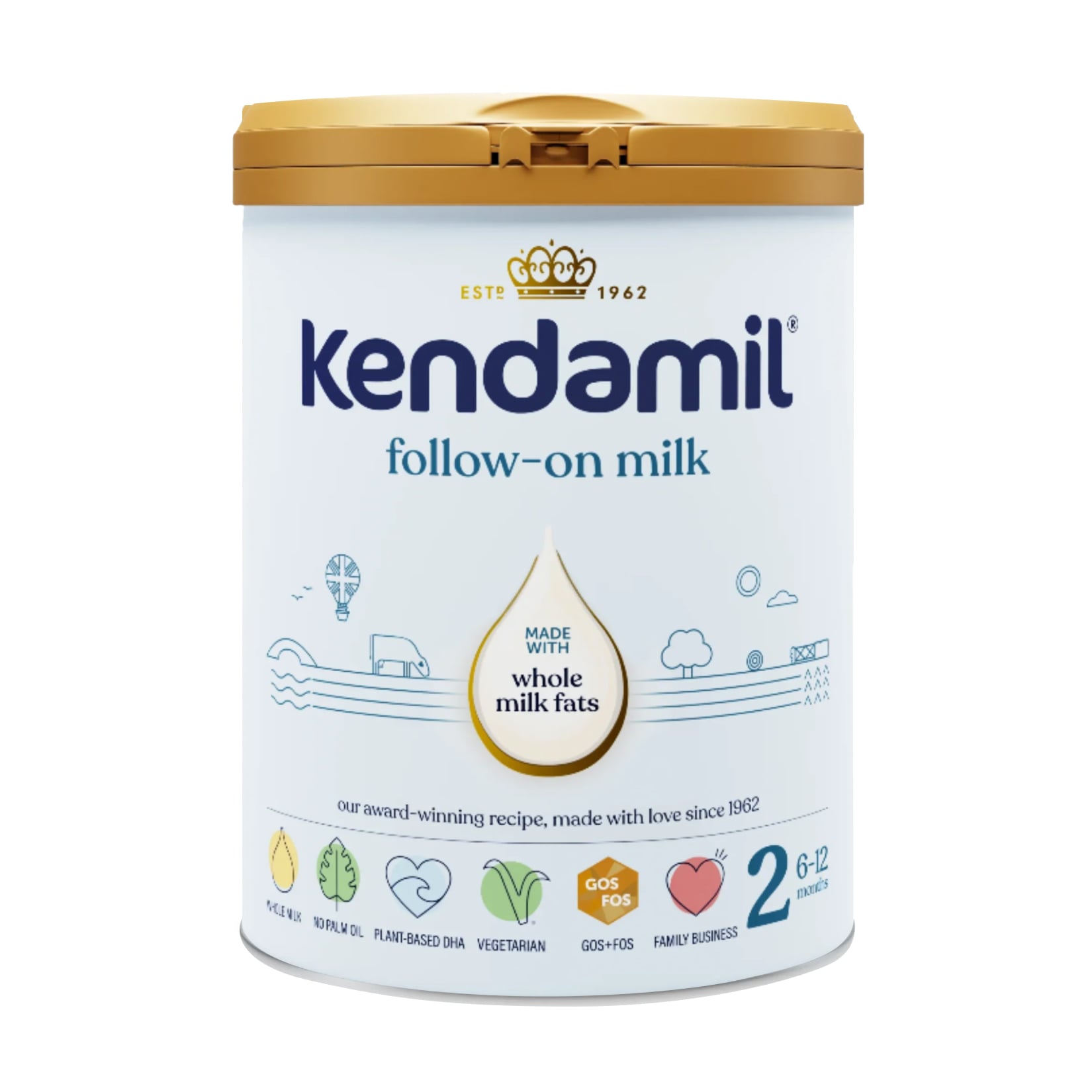 Дитяча суха молочна суміш Kendamil Classic 2, від 6-12 місяців, 800 г