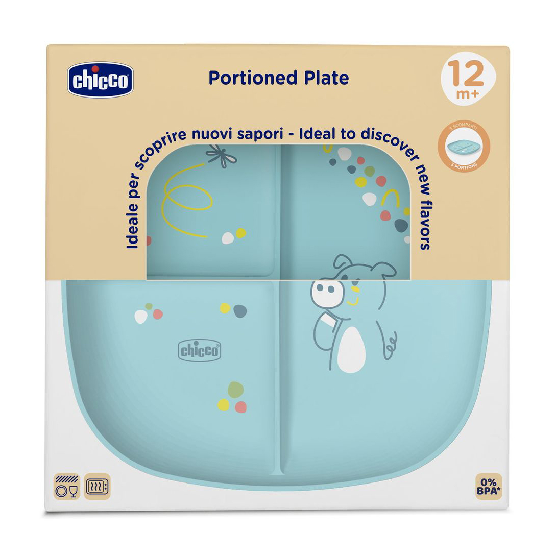 Дитяча тарілка Chicco Portioned Plate блакитна, від 1 року (16003.25)