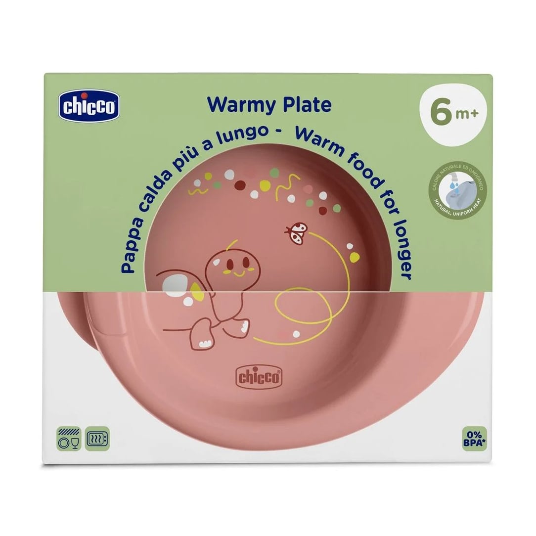 Дитяча тарілка Chicco Warmy Plate рожева, від 6 місяців (16000.15)