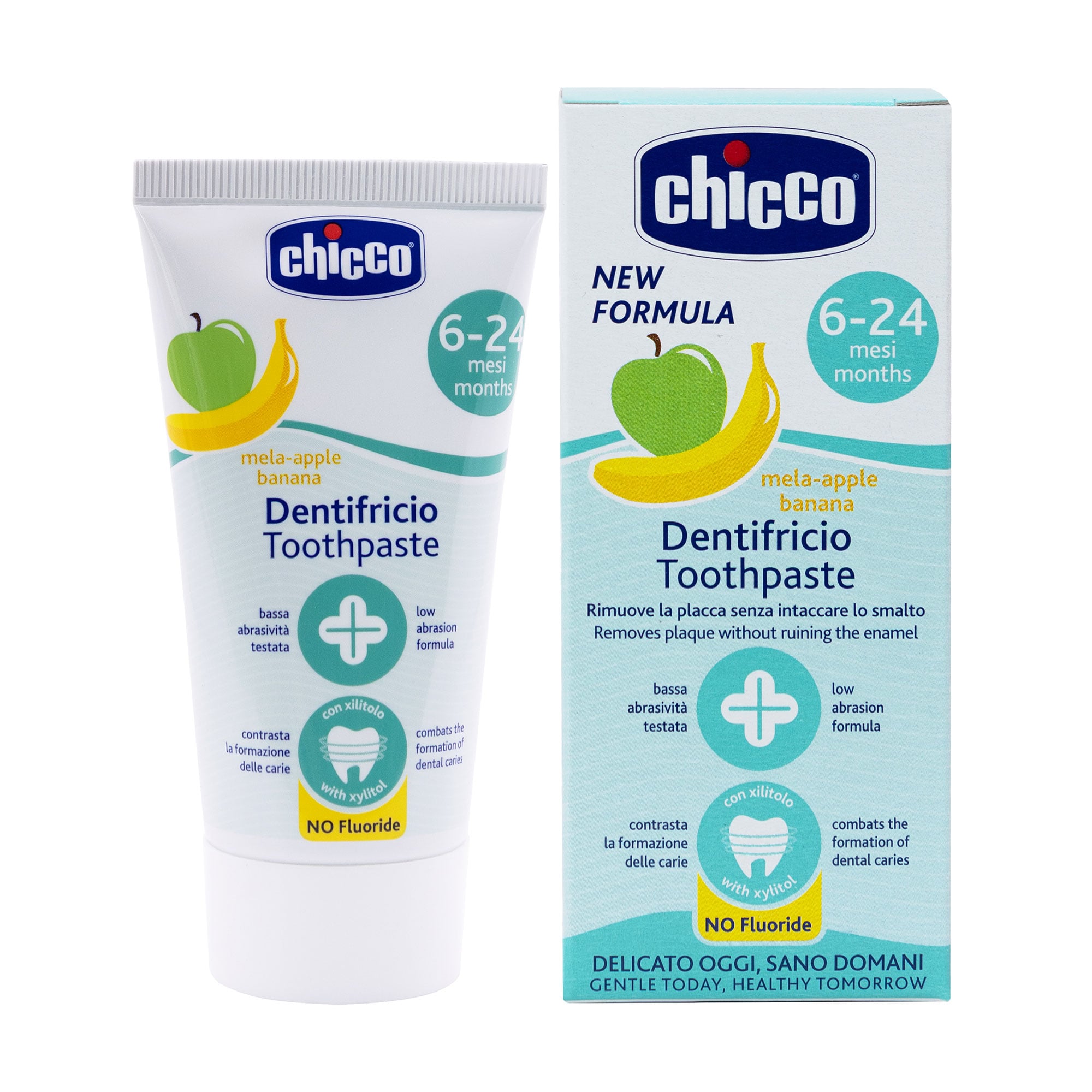 Дитяча зубна паста Chicco Dentifricio Toothpaste Яблуко та банан, від 6 до 24 місяців, 50 мл