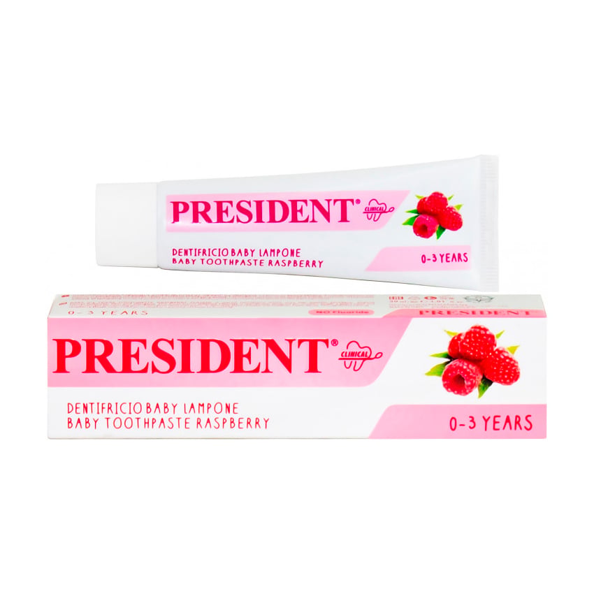 Дитяча зубна паста PresiDENT Clinical Baby New Малина без фтору, до 3 років, 30 мл