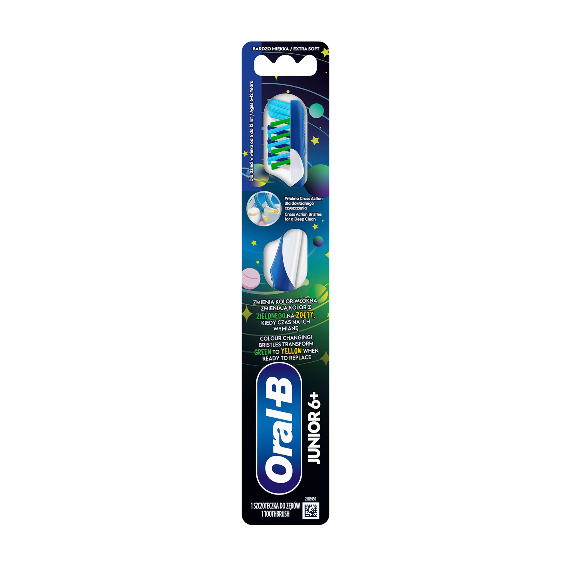 Дитяча зубна щітка Oral-B Junior М'яка жорсткість, від 6 років, синьо-біла, 1 шт