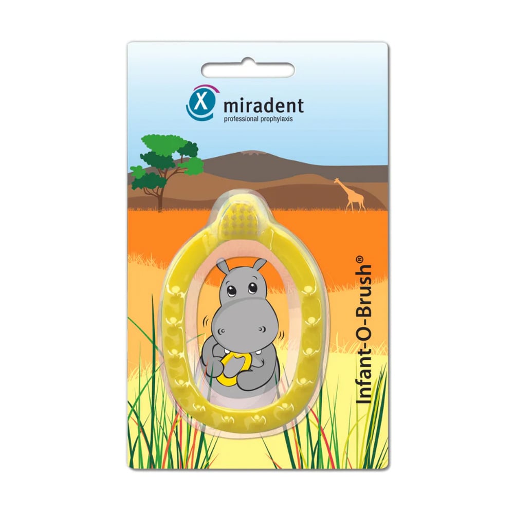 Дитяча зубна щітка-прорізувач Miradent Infant-O-Brush жовта, 1 шт