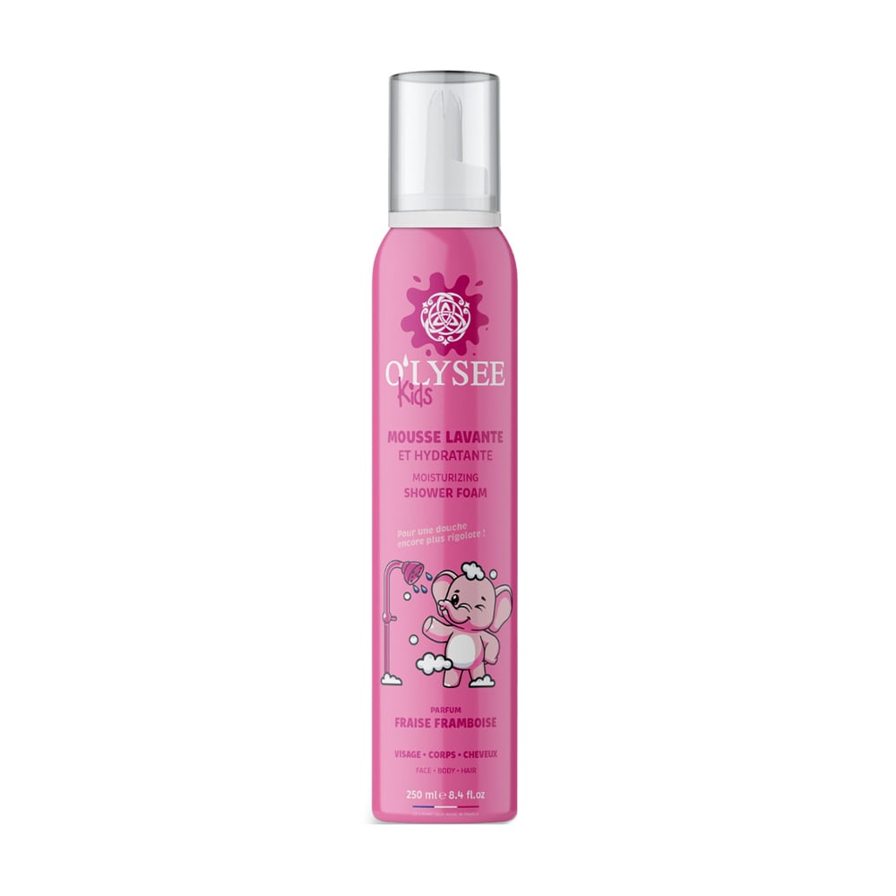 Дитяча зволожувальна кремова пінка для купання 3 в 1 O'LYSEE Kids Moisturizing Shower Foam з ароматом полуниці та малини, 250 мл