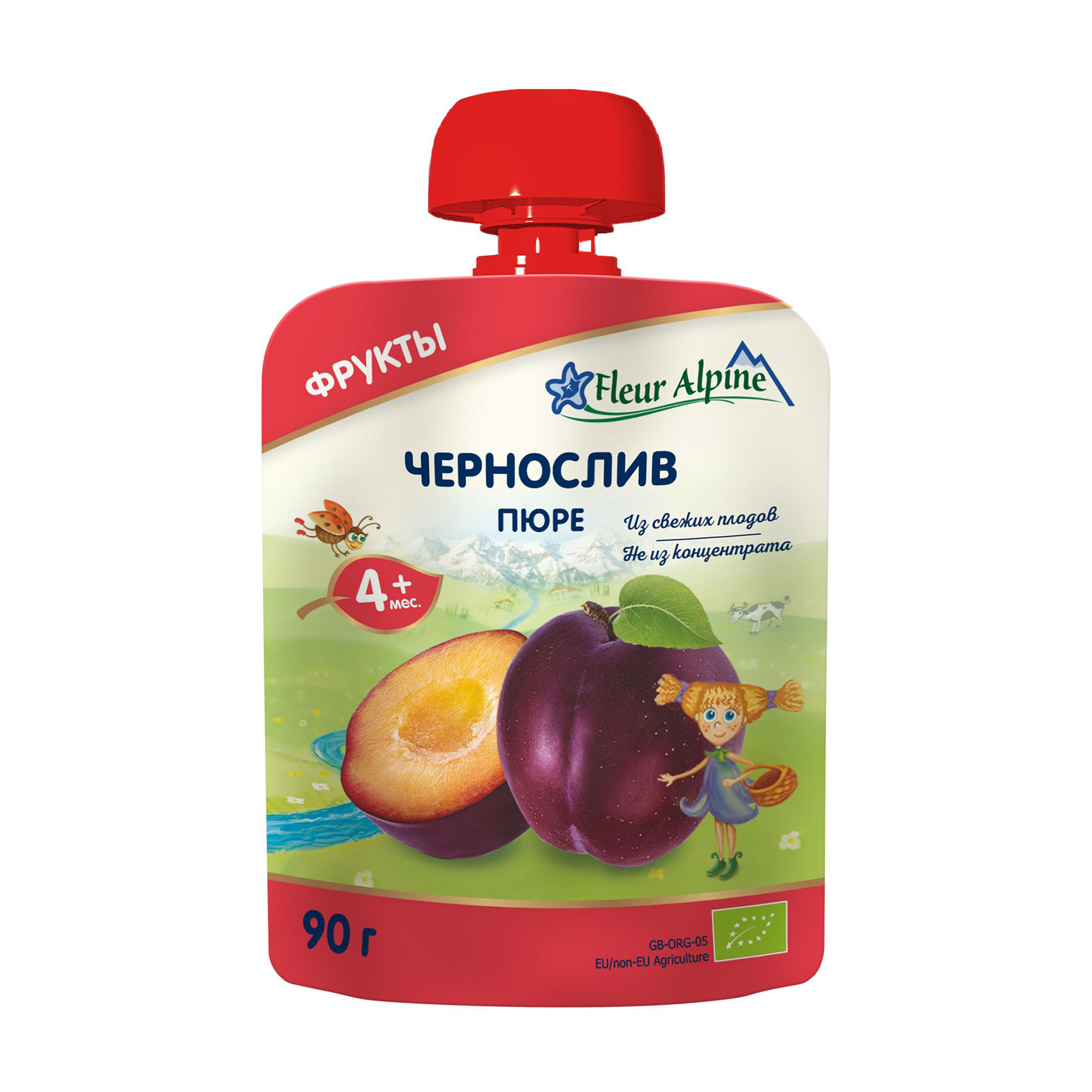 Дитяче фруктове пюре Fleur Alpine Organic Чорнослив, від 4 місяців, 90 г