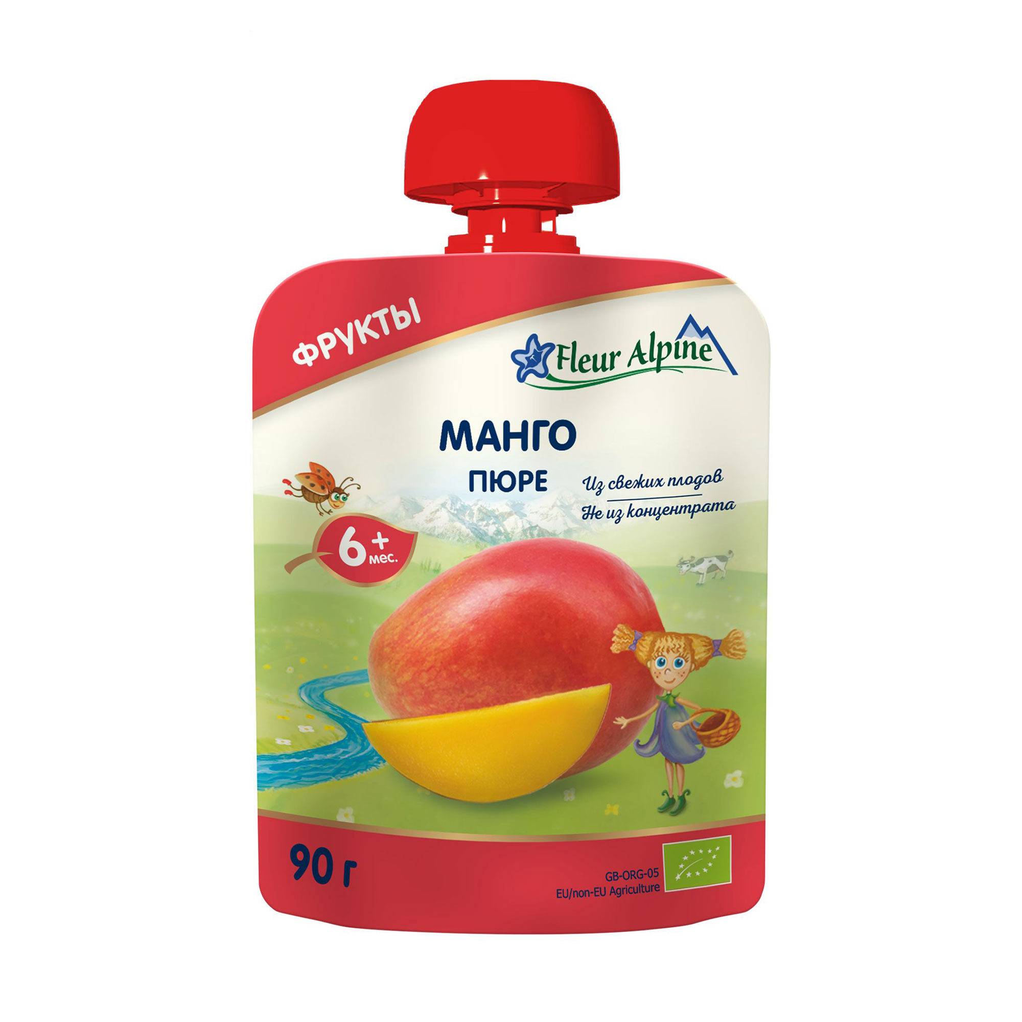 Дитяче фруктове пюре Fleur Alpine Organic Манго, від 6 місяців, 90 г