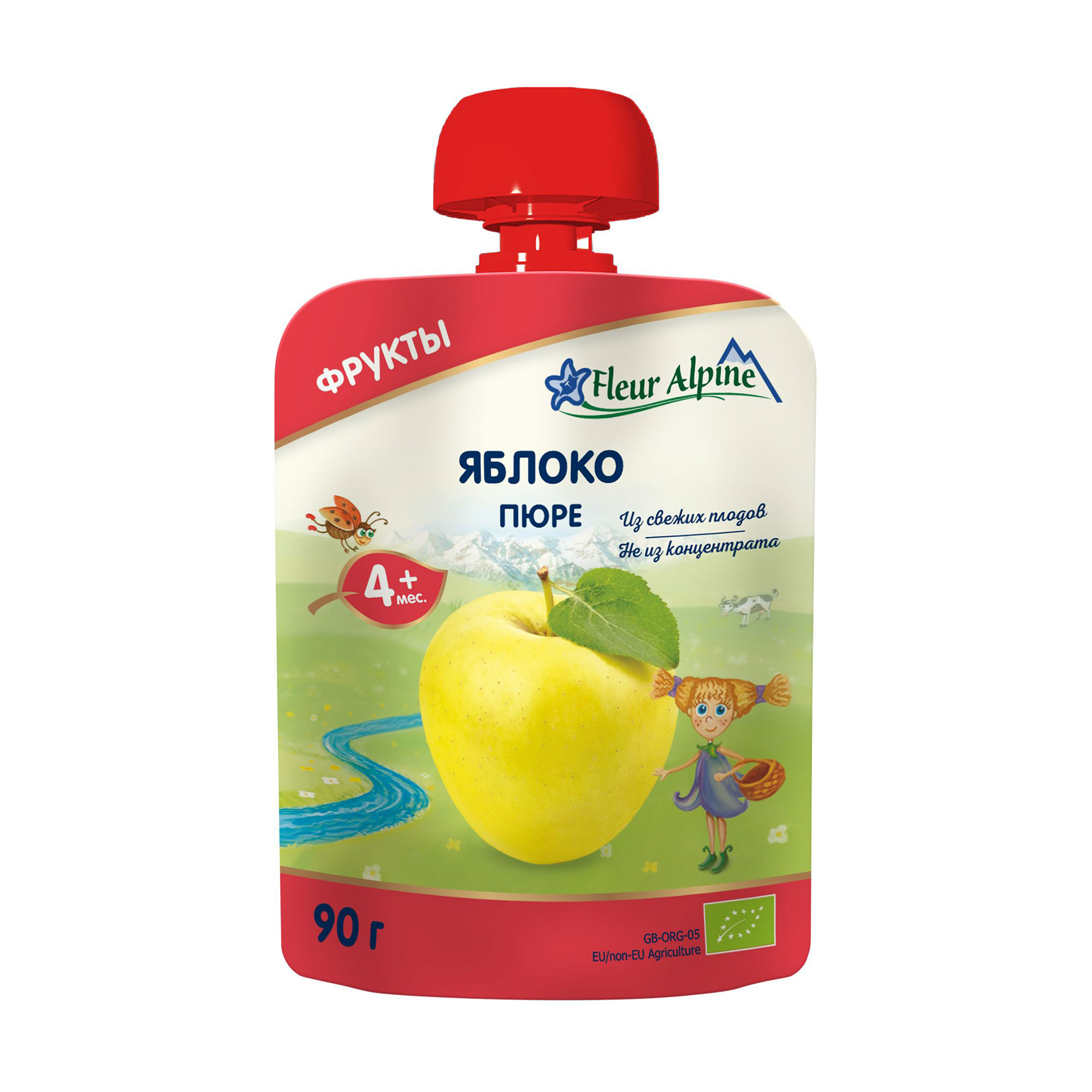 Дитяче фруктове пюре Fleur Alpine Organic Яблуко, від 4 місяців, 90 г