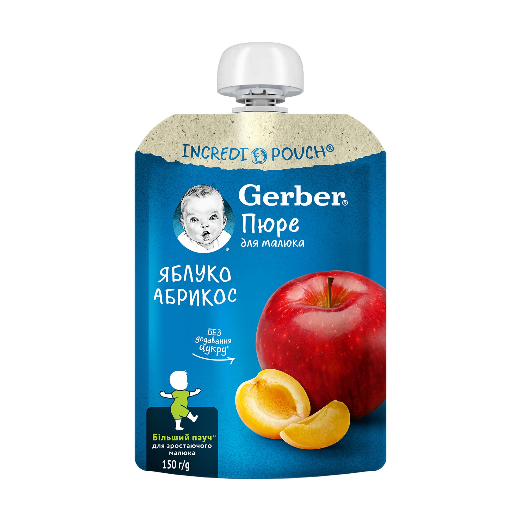 Дитяче фруктове пюре Gerber Яблуко та абрикос, з 6 місяців, 150 г