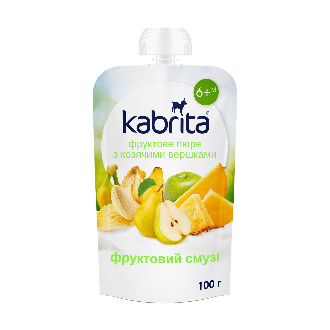 Дитяче фруктове пюре Kabrita Фруктовий смузi з козячими вершками, від 6 місяців, 100 г