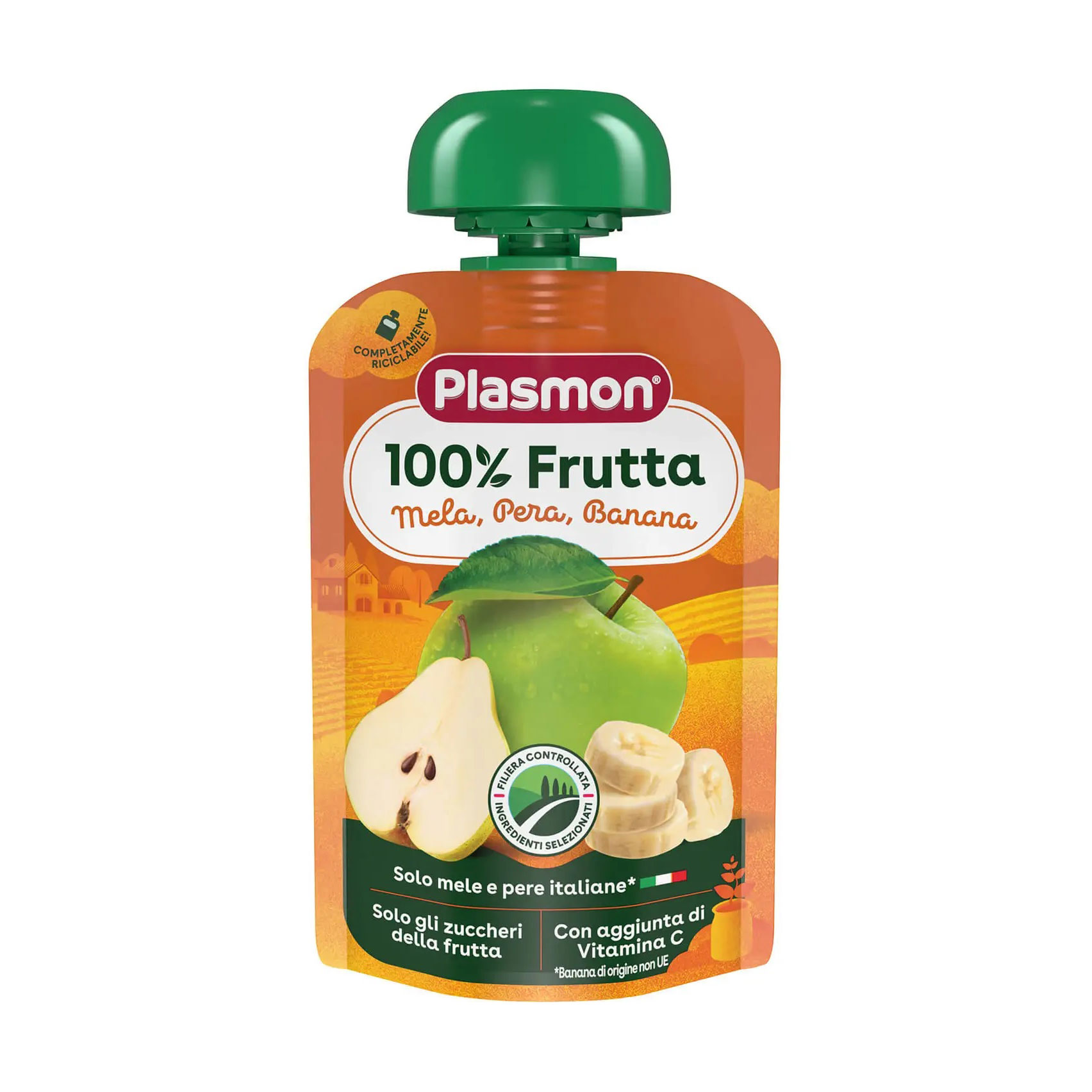 Дитяче фруктове пюре Plasmon Фруктвоий мікс з вітаміном C, від 6 місяців, 100 г