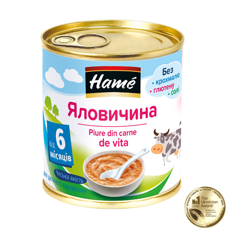 Дитяче м'ясне пюре Hame яловичина, від 6 місяців, 100 г