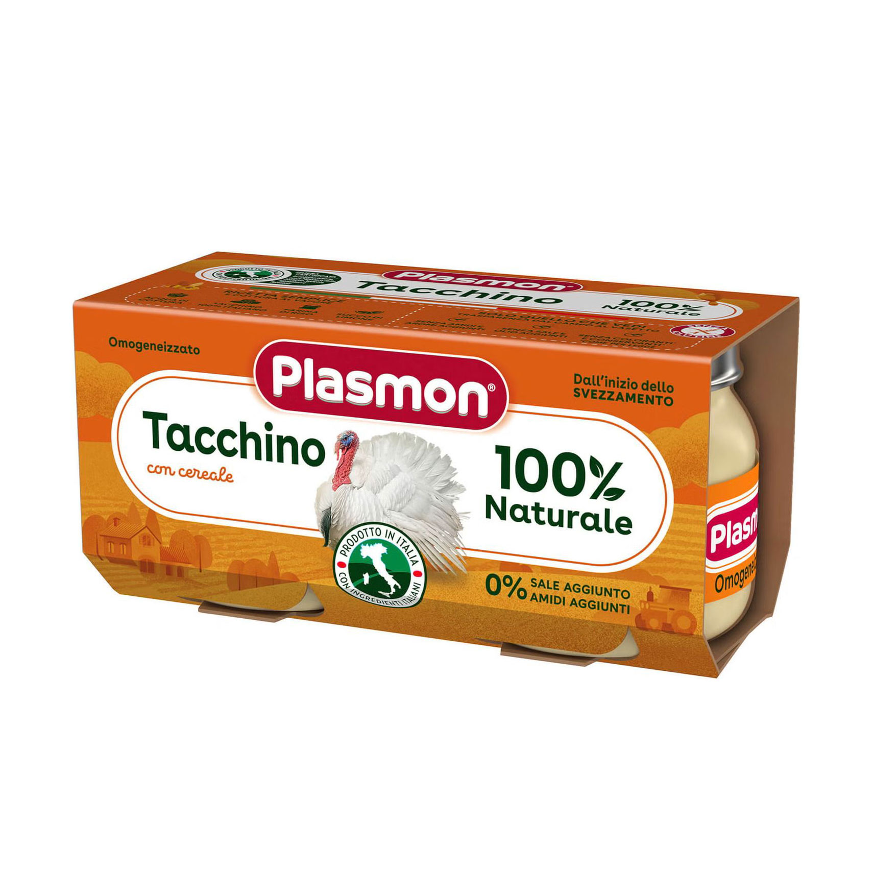 Дитяче м'ясне пюре Plasmon Індичка, від 6 місяців, 2*80 г