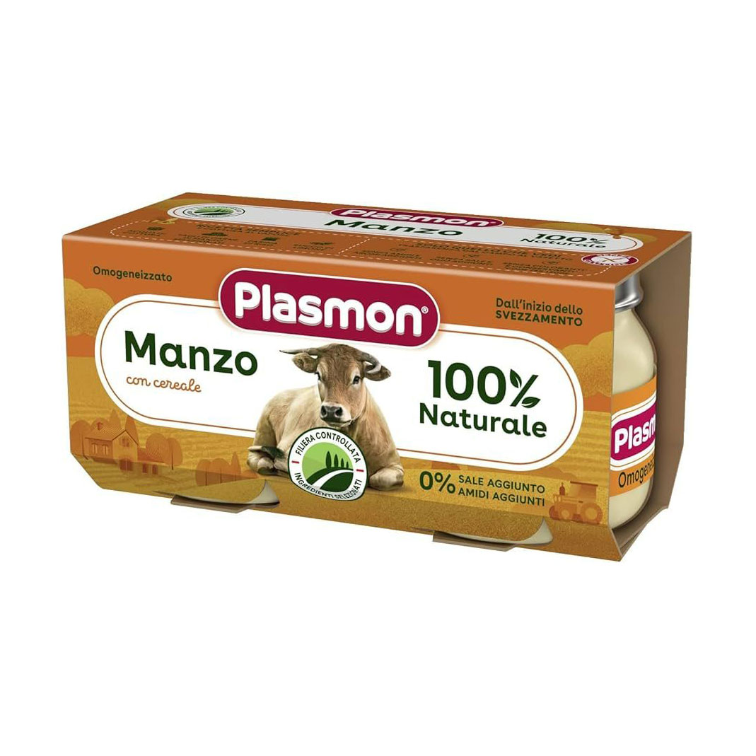 Дитяче м'ясне пюре Plasmon Яловичина, від 6 місяців, 2*80 г