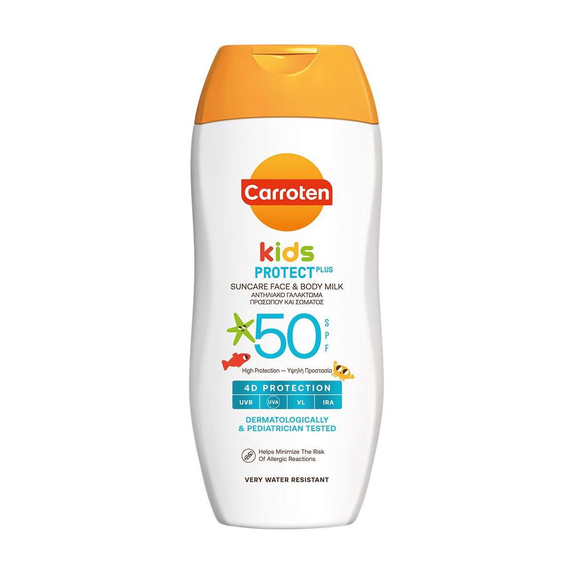 Дитяче сонцезахисне молочко для обличчя та тіла Carroten Kids Protect Suncare Face &amp; Body Milk, SPF 50, 200 мл