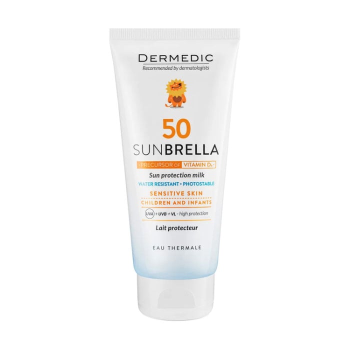 Дитяче сонцезахисне молочко для обличчя та тіла Dermedic Sunbrella Baby Milk SPF 50, 100 мл