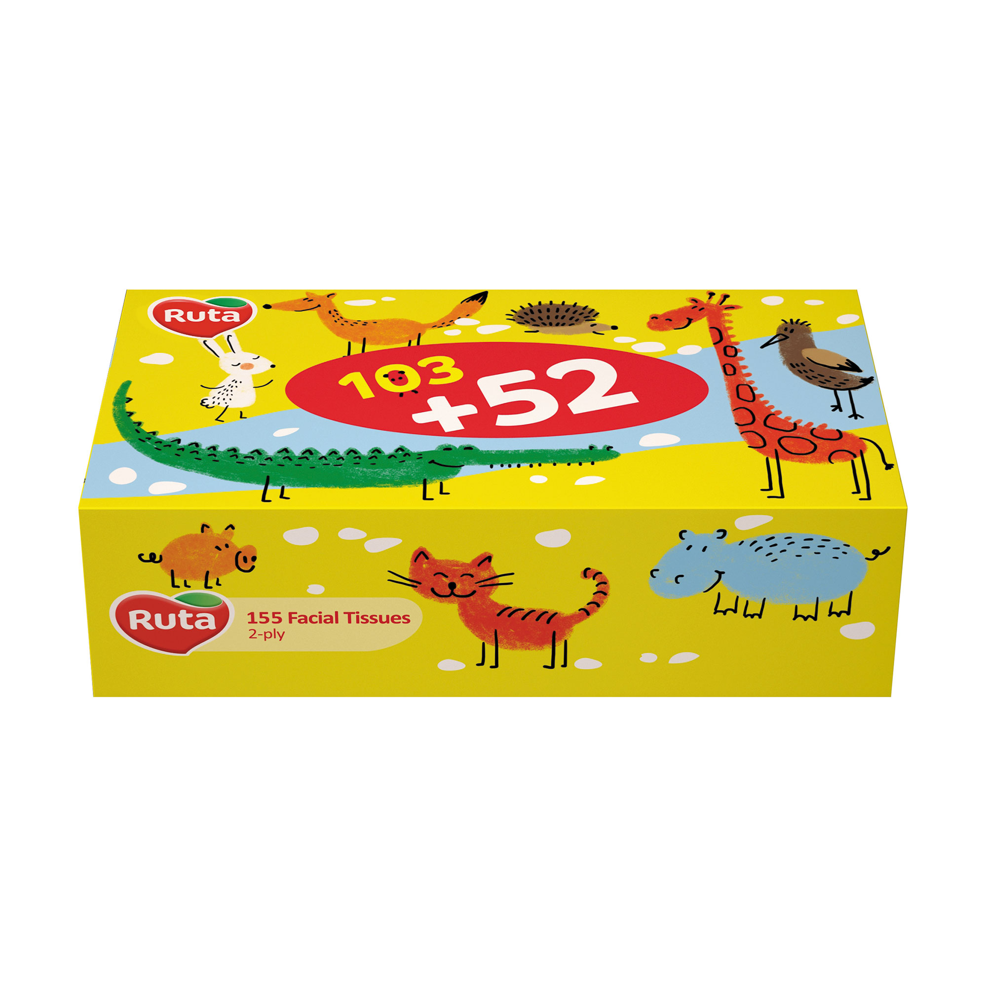 Дитячі косметичні серветки RUTA Kids 2-шарові, 155 шт
