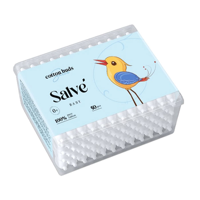 Дитячі ватяні палички Salve, 50 шт (прямокутна упаковка)
