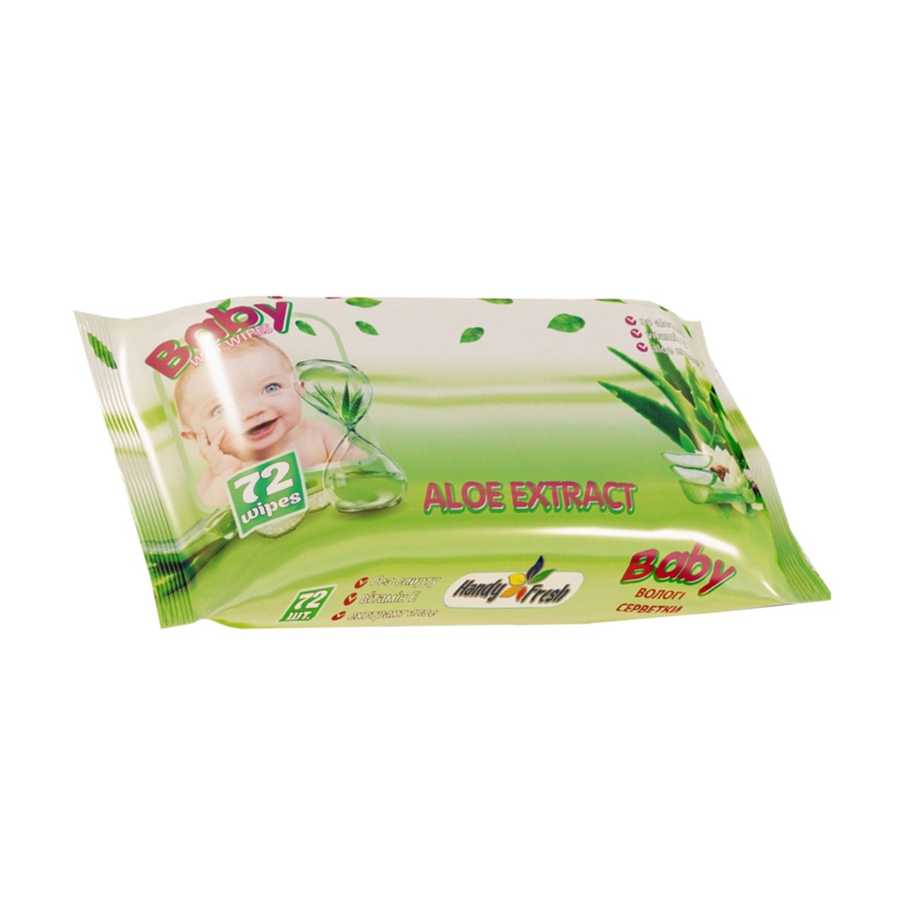 Дитячі вологі серветки Handy Fresh Baby з алое, 72 шт