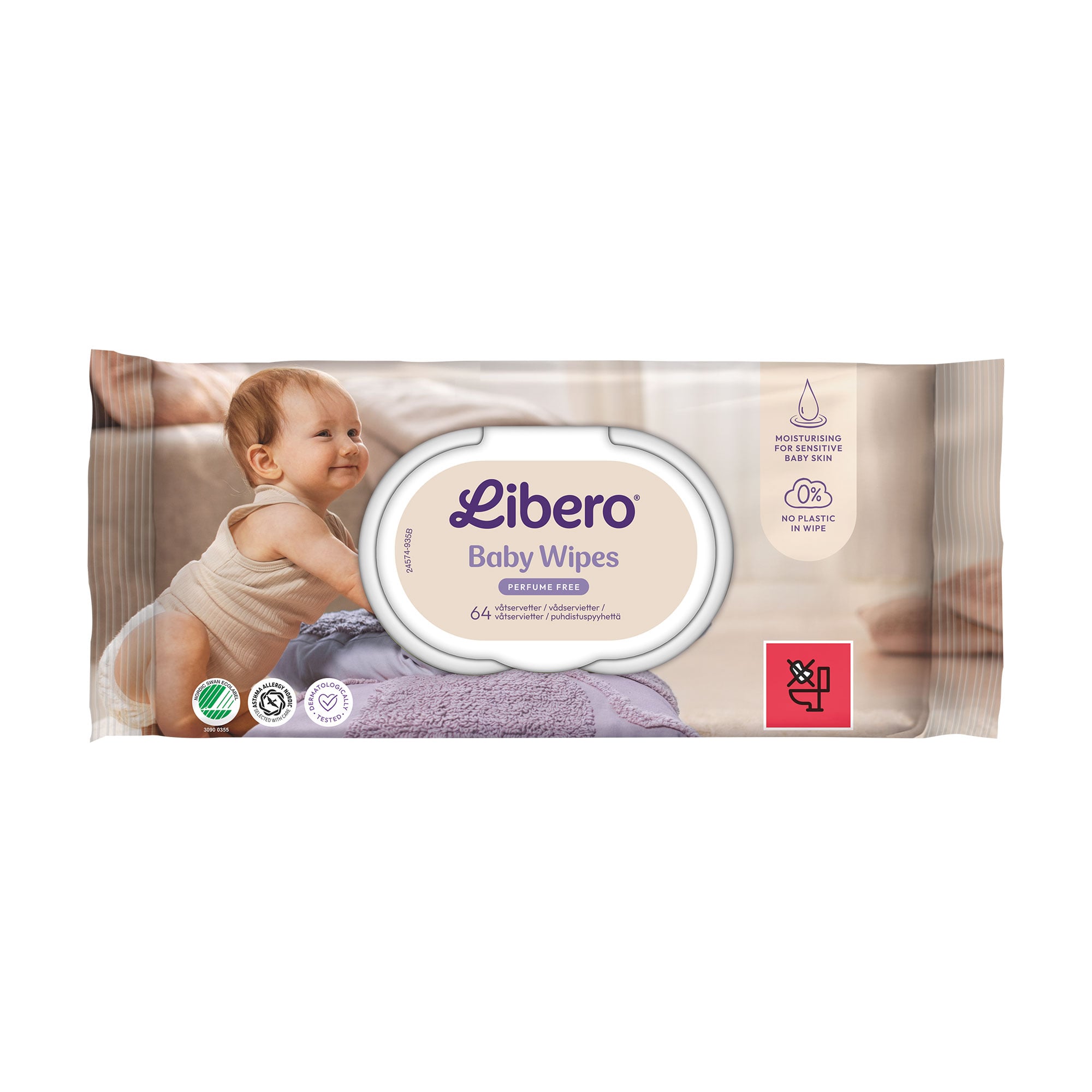 Дитячі вологі серветки Libero Wet Wipes, 64 шт