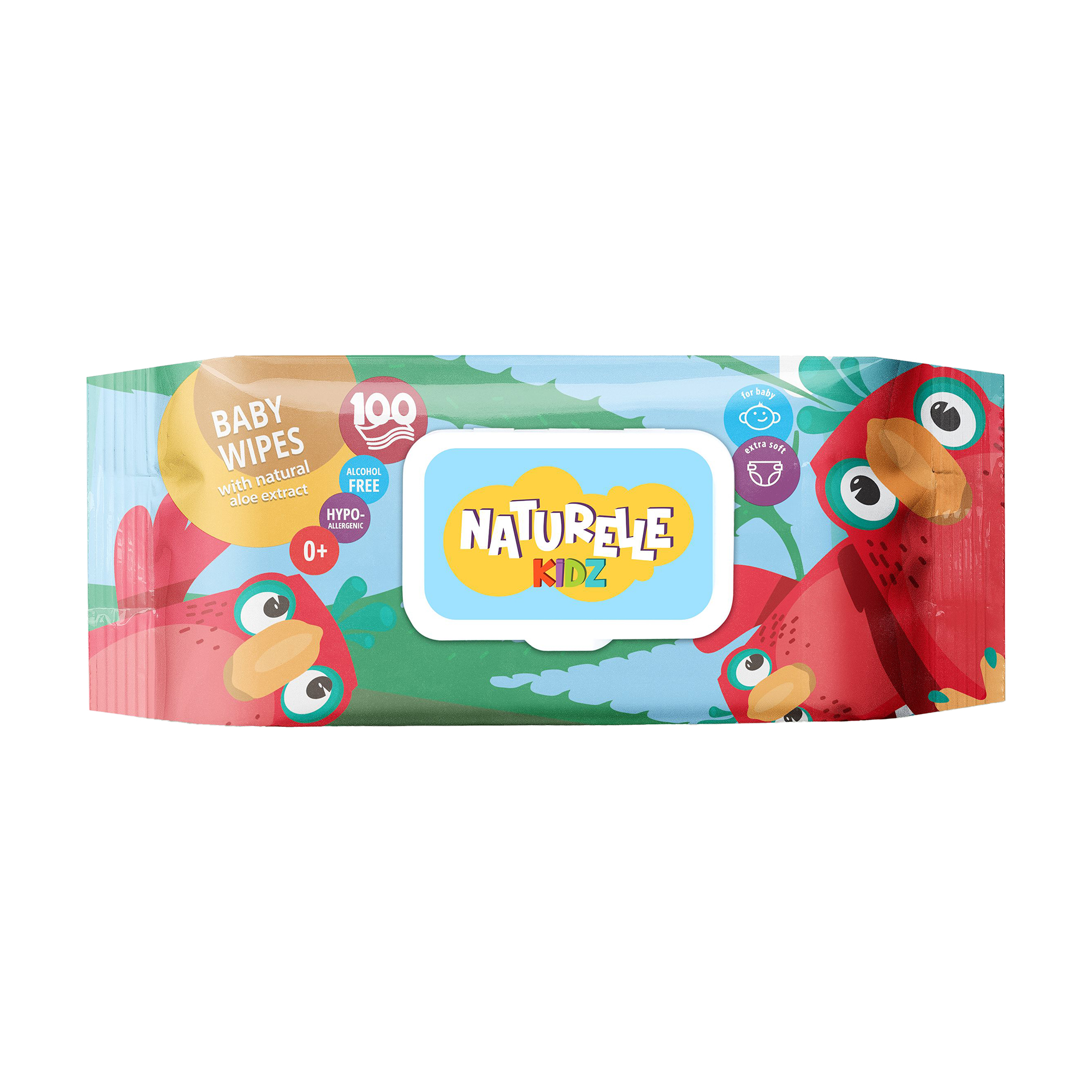 Дитячі вологі серветки Naturelle Kidz з алое вера, 100 шт
