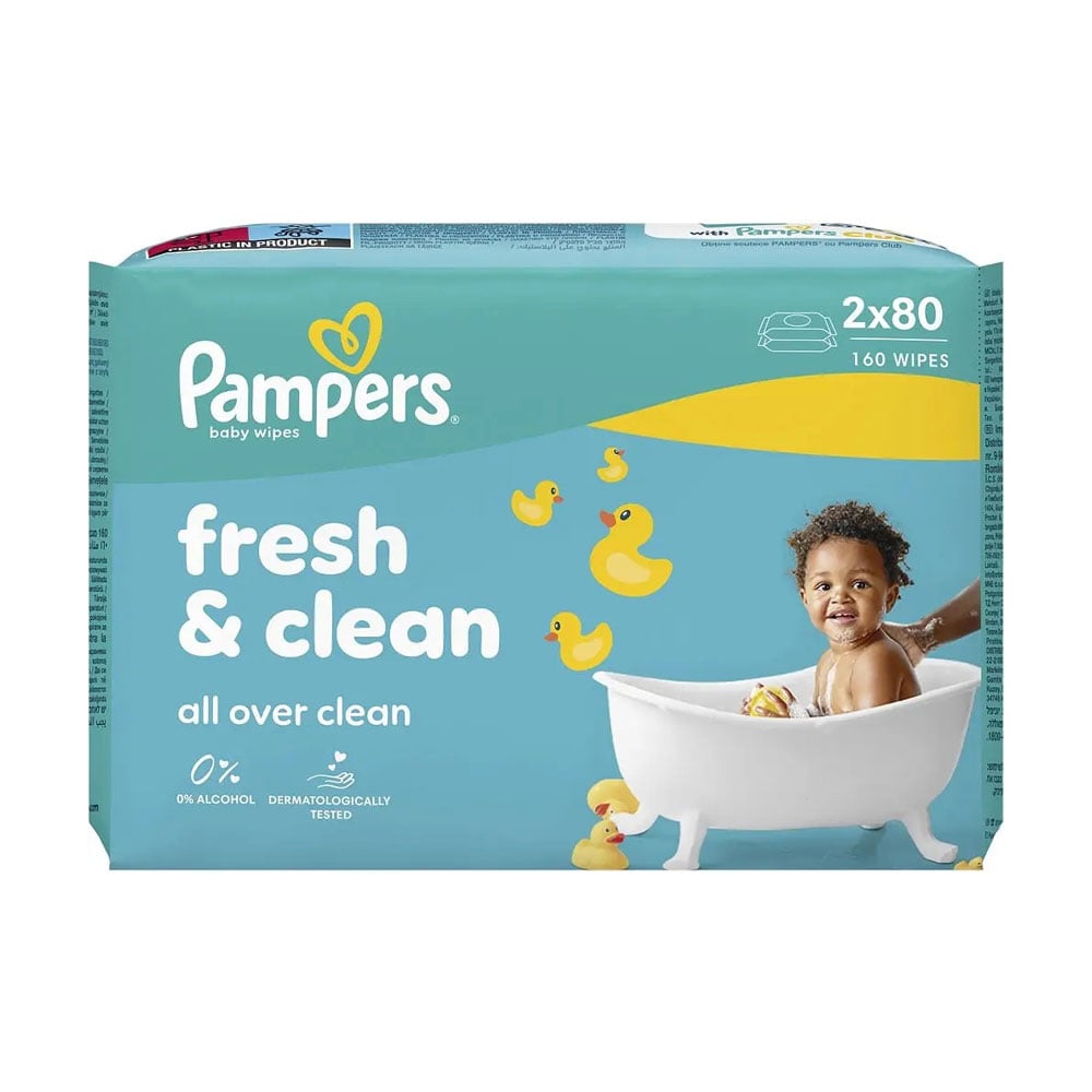 Дитячі вологі серветки Pampers Fresh &amp; Clean, 2*80 шт