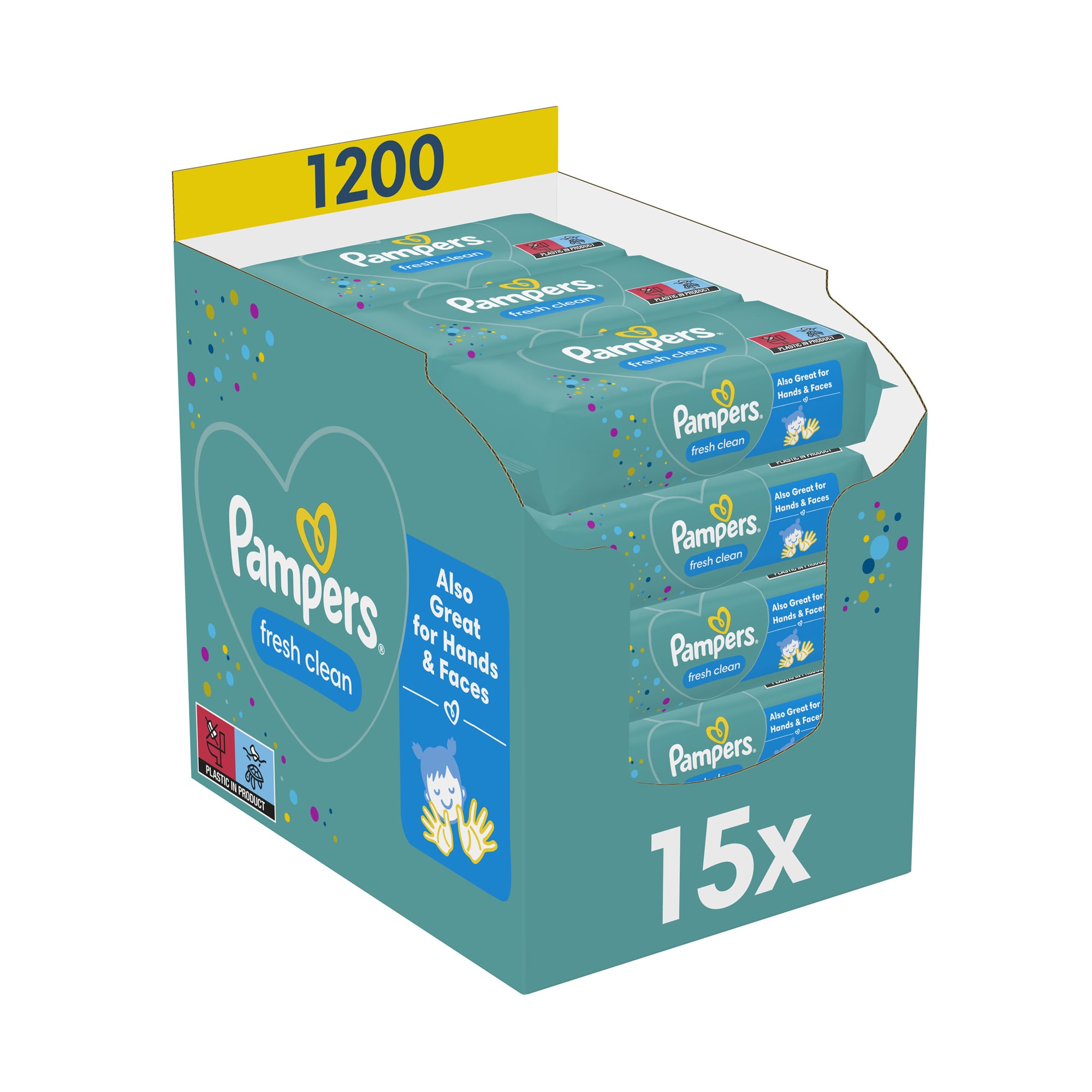 Дитячі вологі серветки Pampers Fresh Clean, 1200 шт