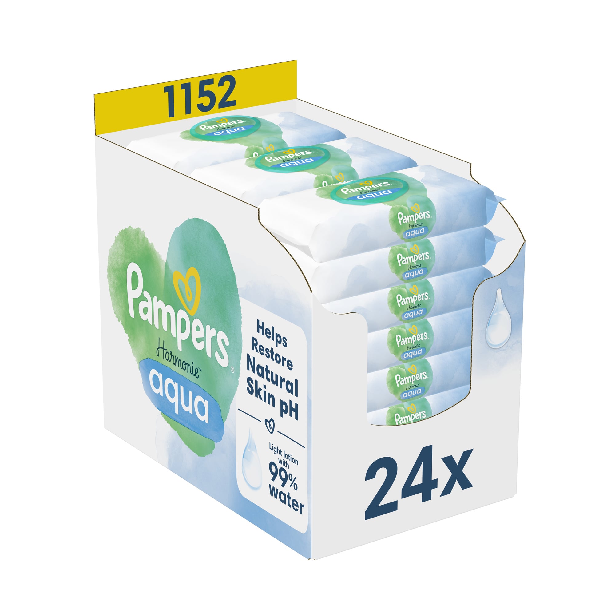 Дитячі вологі серветки Pampers Harmonie Aqua, 1152 шт