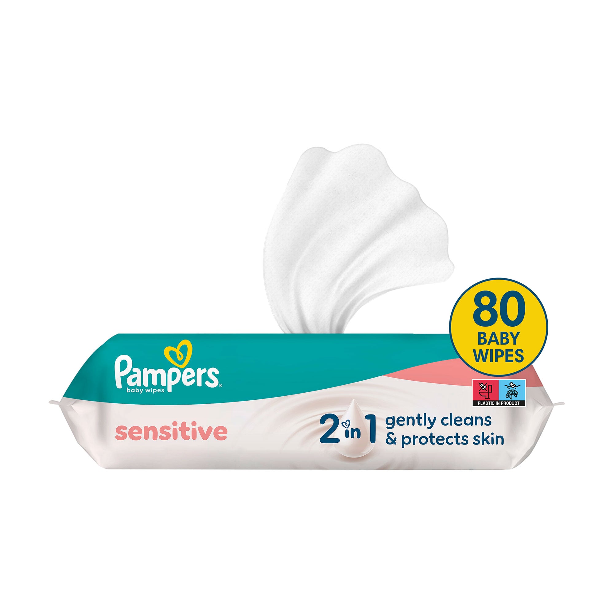 Дитячі вологі серветки Pampers Sensitive, 80 шт