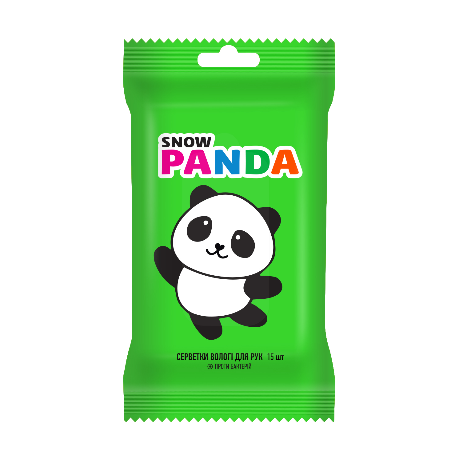 Дитячі вологі серветки Snow Panda Kids проти бактерій, 15 шт